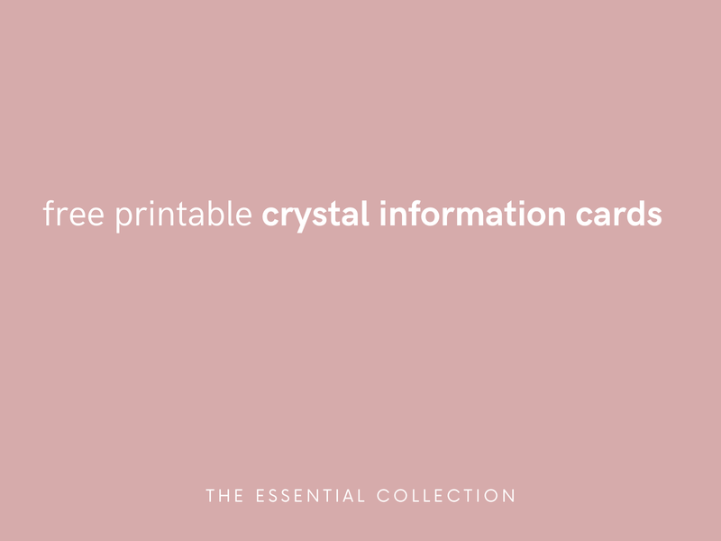 Free Printable Crystal Information Cards