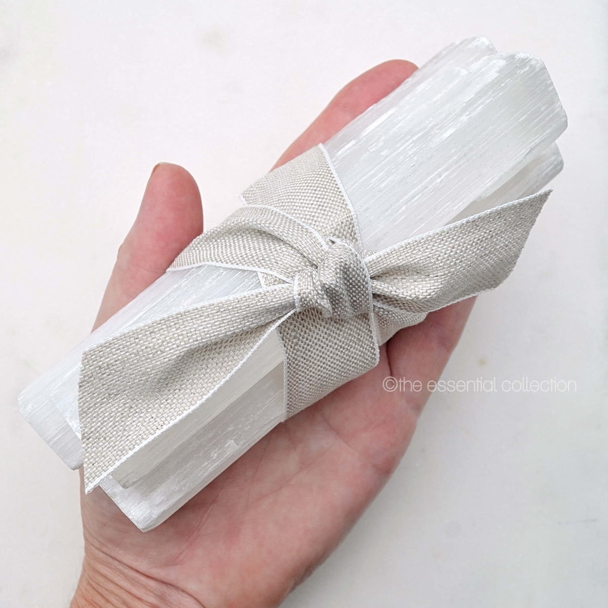 15cm selenite stick bundle with ribbon