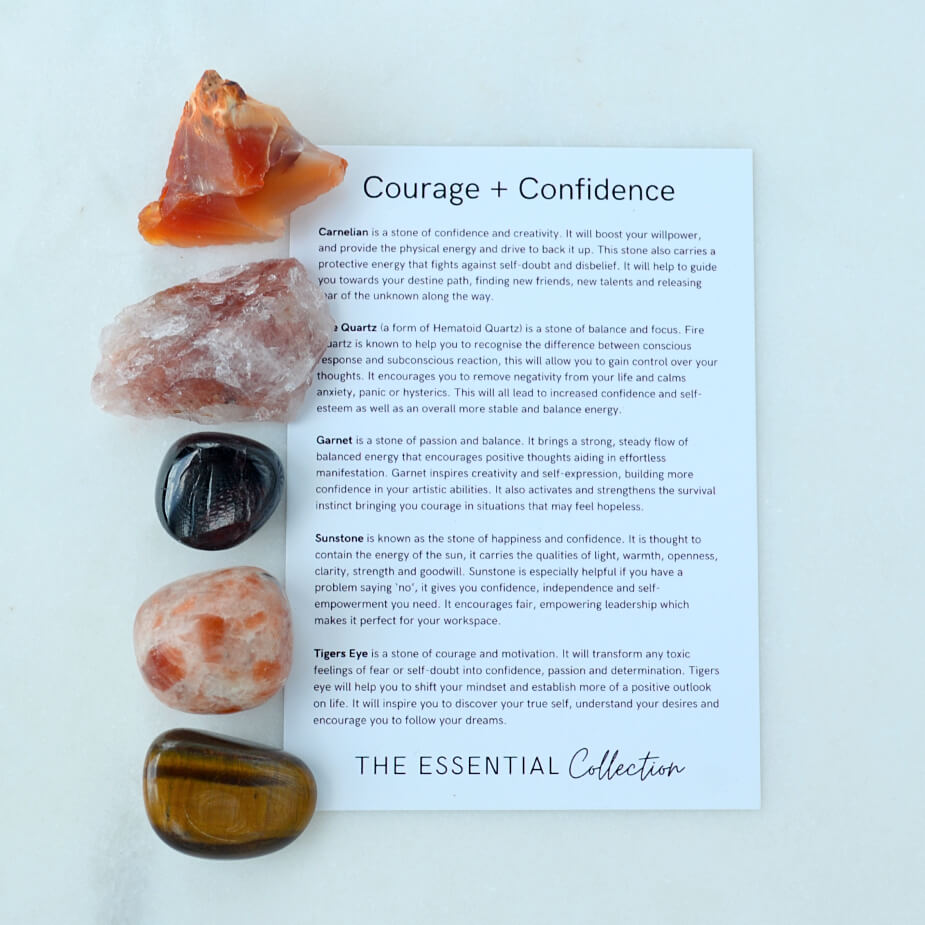 increase your confidence with these raw and tumbled crystals, made in Australia, crystal kit