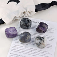 best crystals for sleep and dream, gift itdea for your spiritual crystal loving friends, contains amethyst, iolite, lepidolite, moonstone, larvikite, crystal kits australia