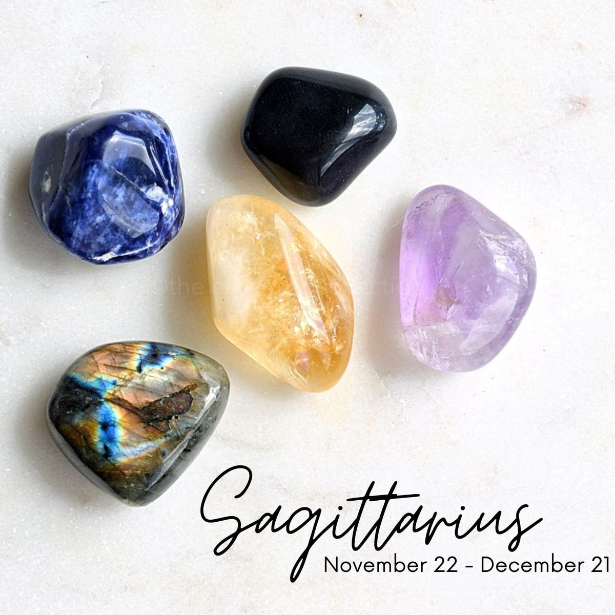 sagittarius star sign crystals sodalite labradorite citrine amethyst