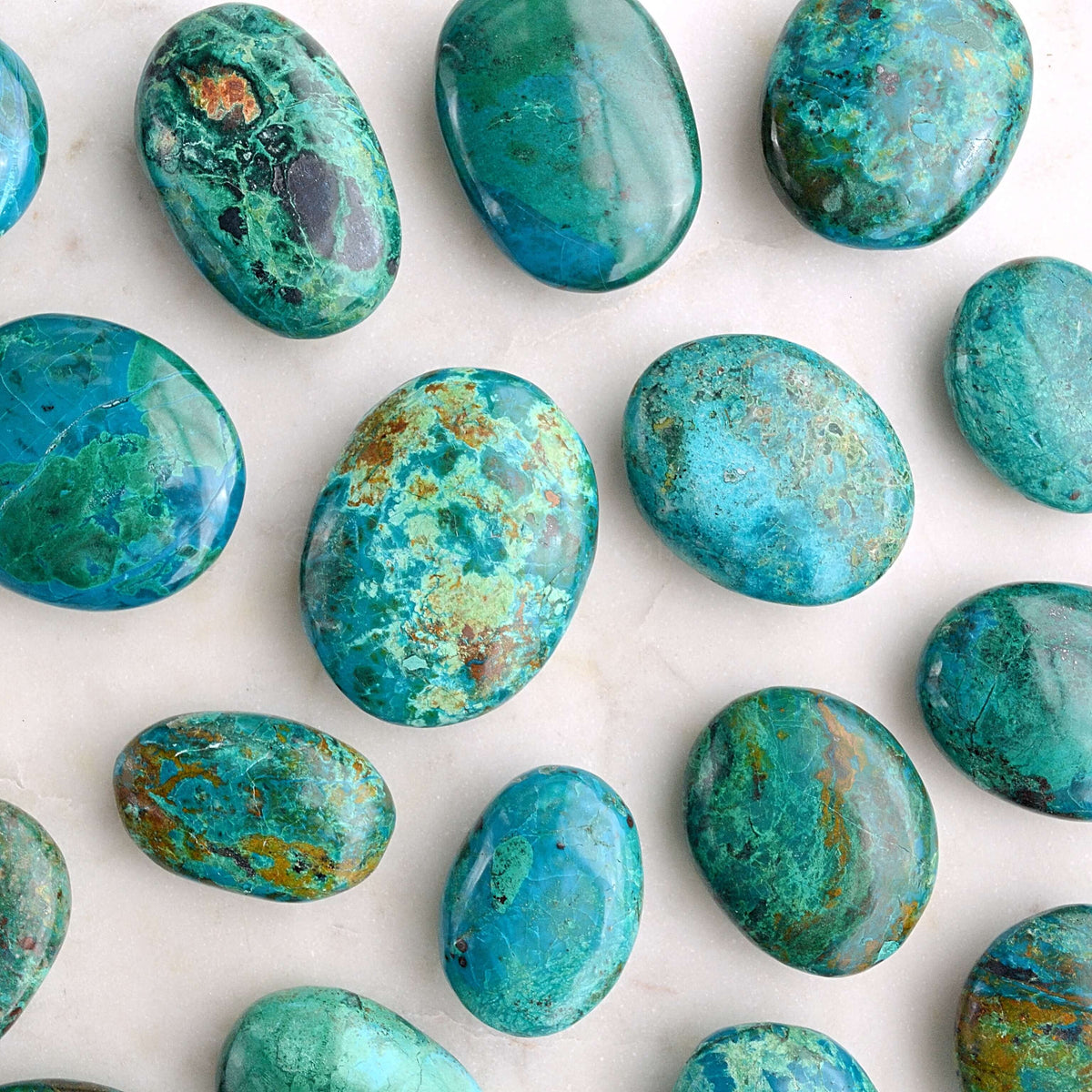 chrysocolla palm stones