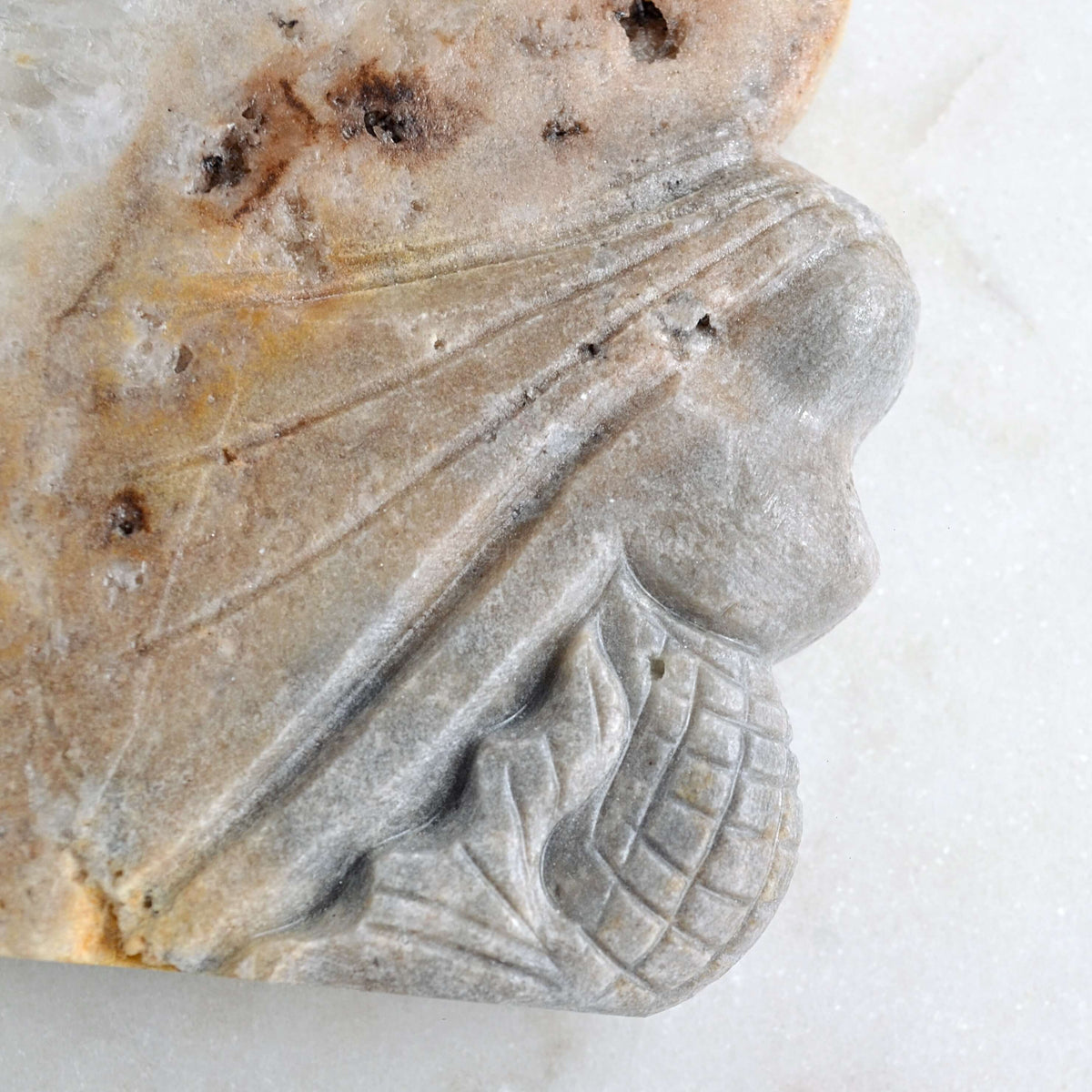 clear quartz crystal raw point mermaid carving