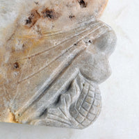 clear quartz crystal raw point mermaid carving