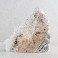 clear quartz crystal raw point mermaid carving