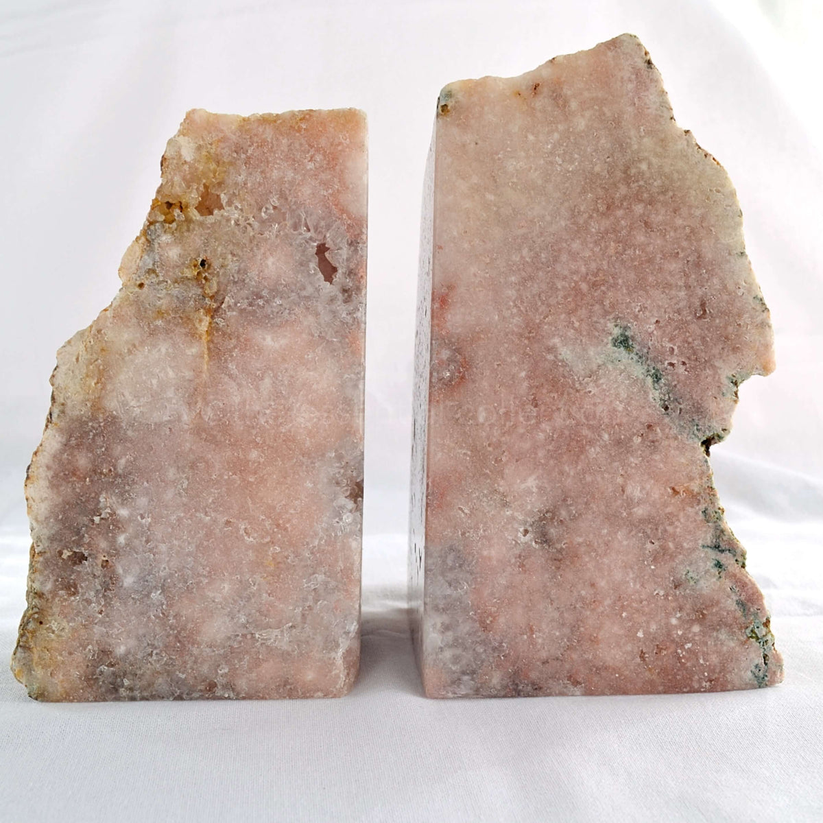 pink amethyst crystal book ends