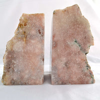 pink amethyst crystal book ends