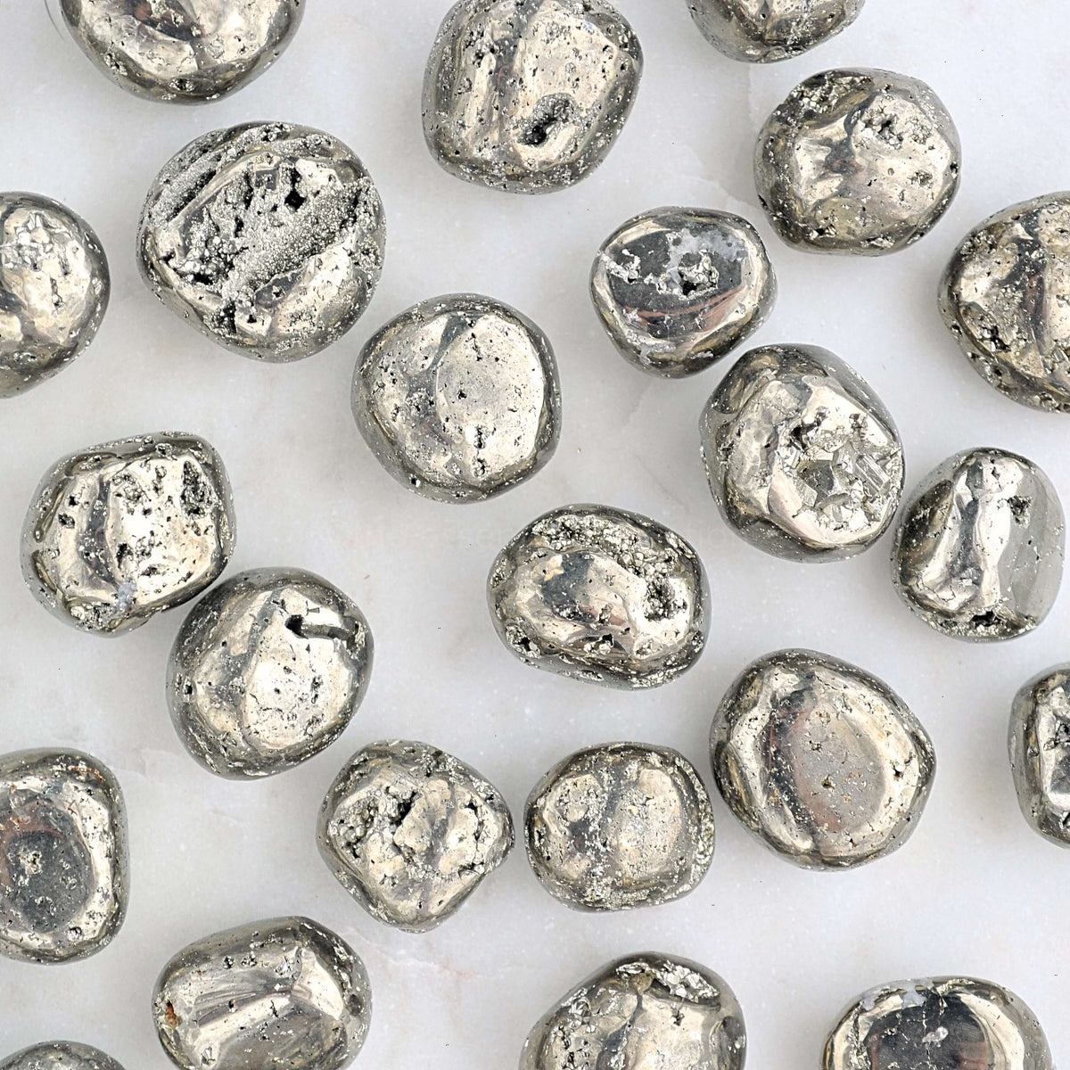 pyrite tumbled crystals