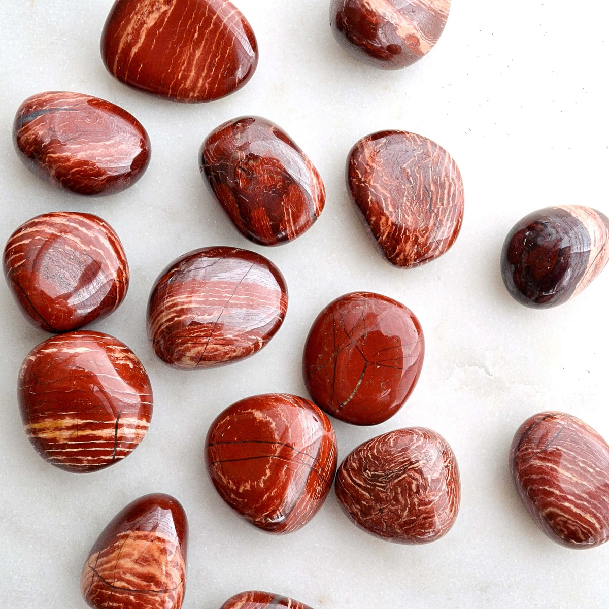 red snakeskin convoluted jasper tumbles