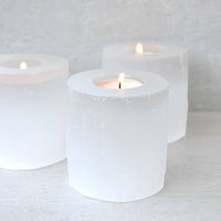 selenite tealight candle holder home decor
