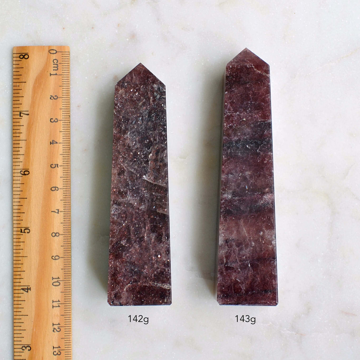 strawberry quartz obelisks
