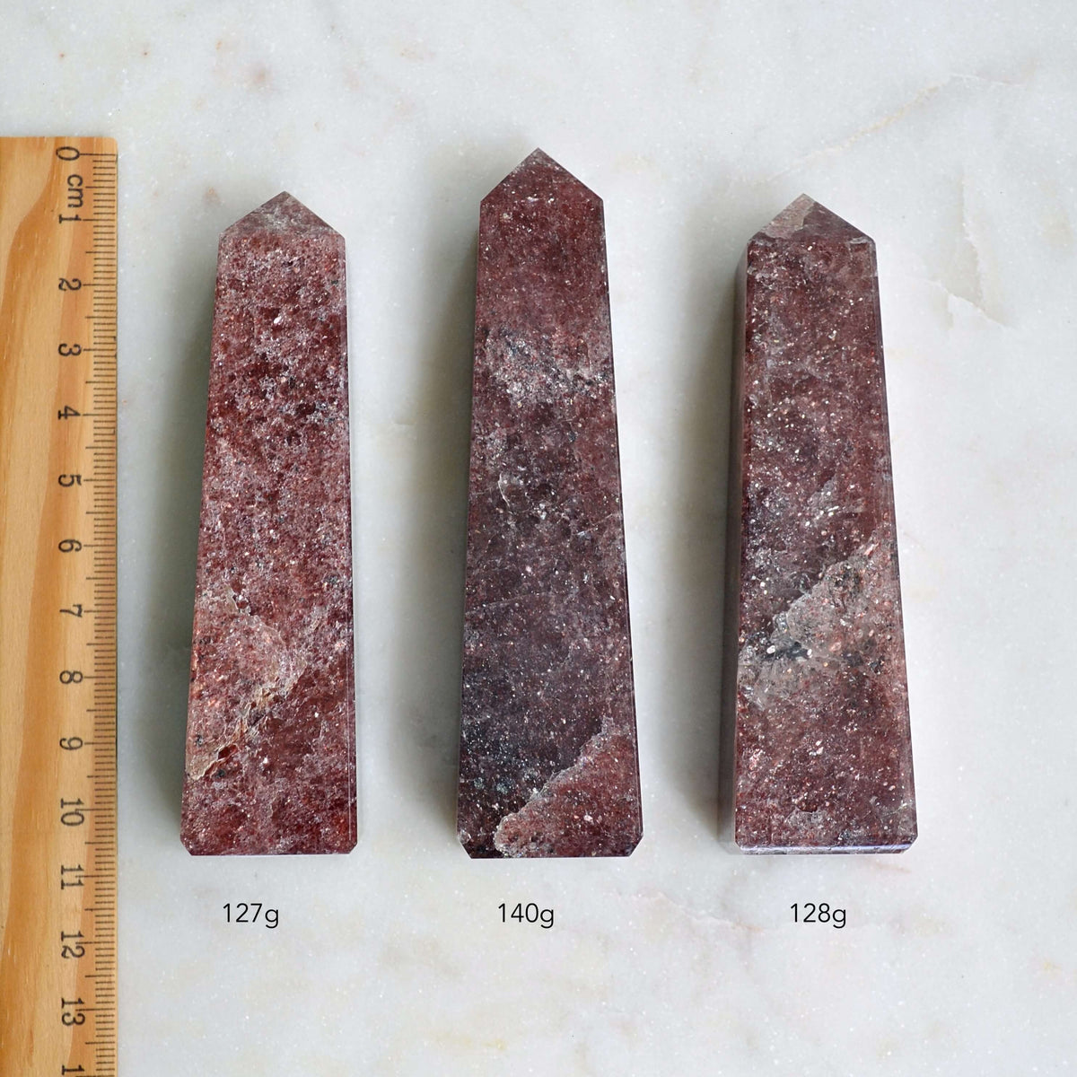 strawberry quartz obelisks