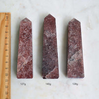 strawberry quartz obelisks