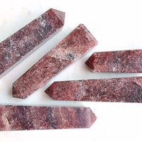 strawberry quartz obelisks