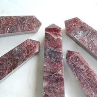 fire quartz points white background