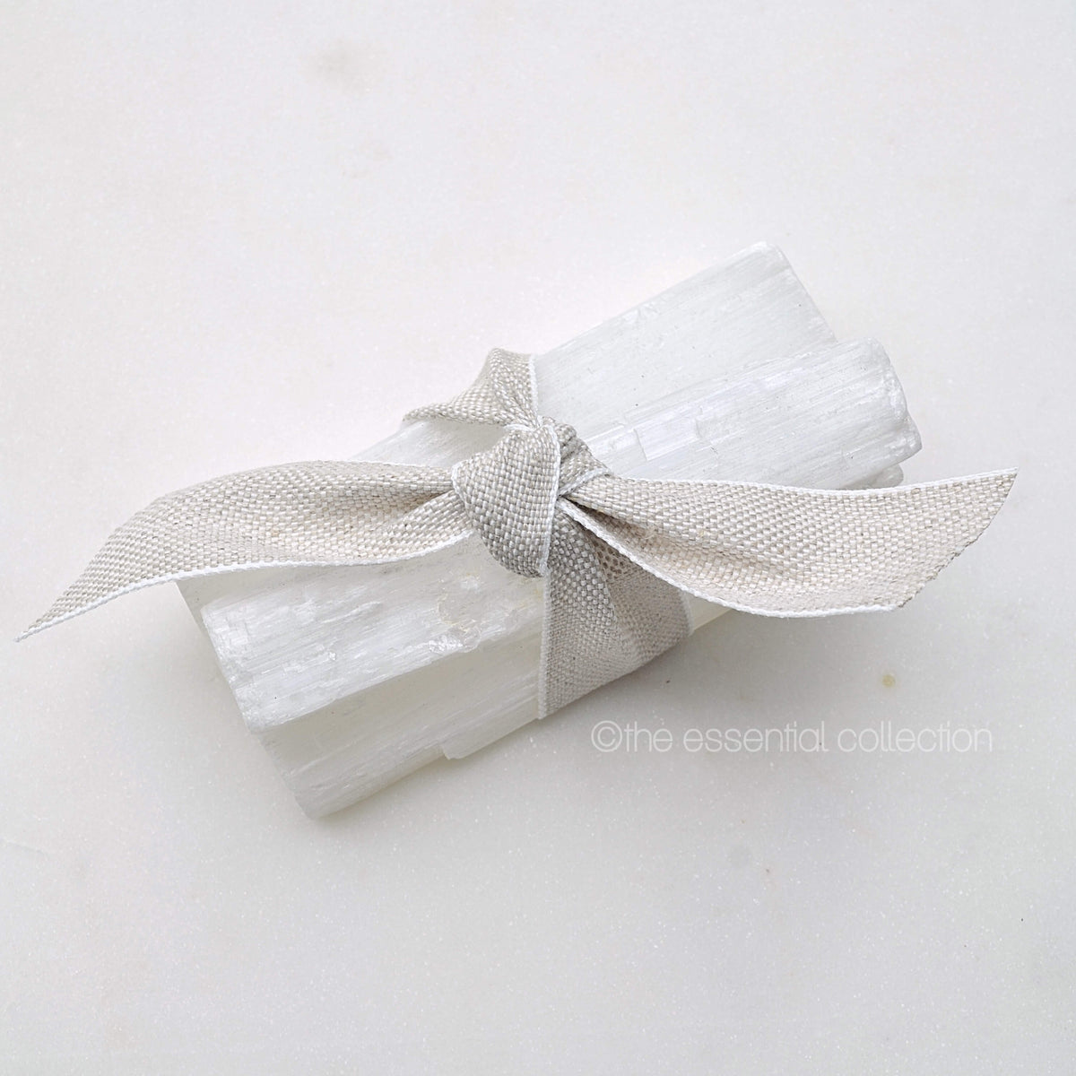 selenite crystal sticks gift bundle 10cm with ribbon