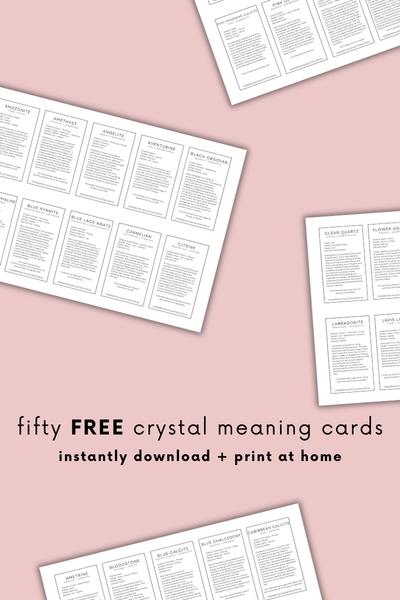 Free Crystal Meaning Cards | Download &amp; Print at Home – The Essential ...