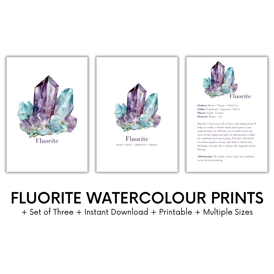 Fluorite Watercolour Prints | Digital Download