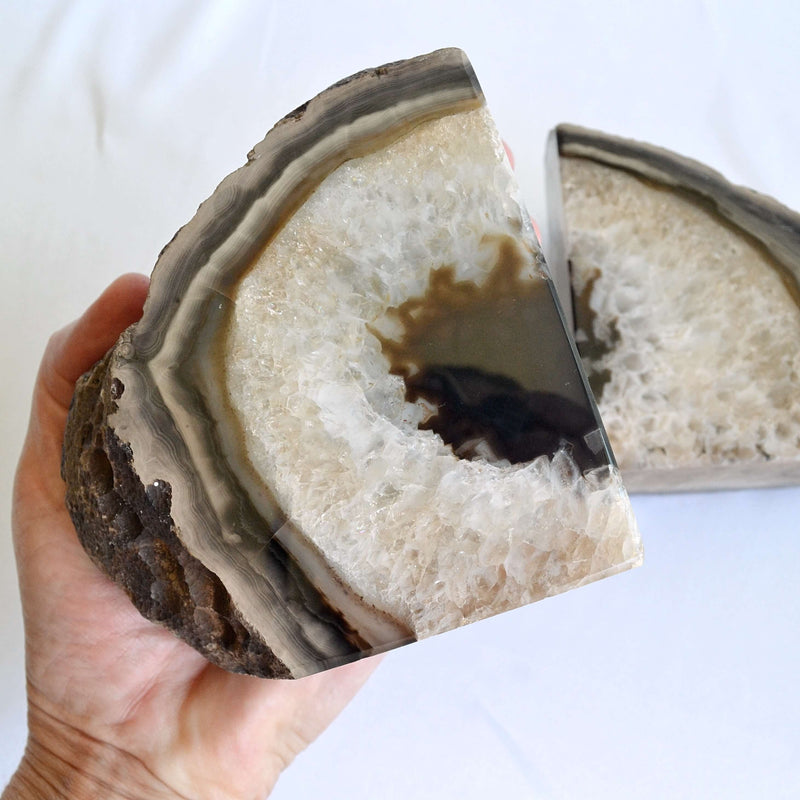 agate bookends crystal home decor