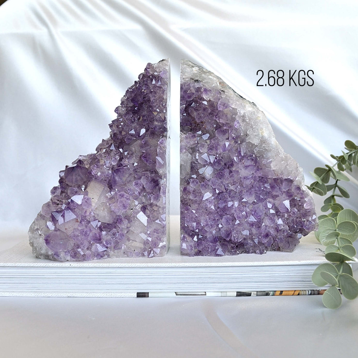 amethyst bookend pair crystal home decor
