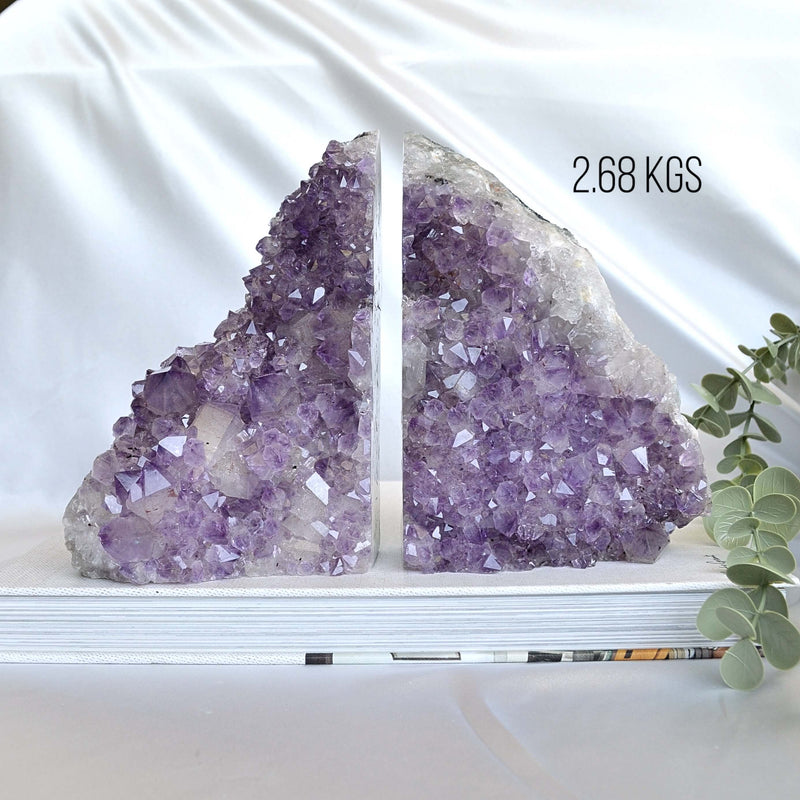 amethyst bookend pair crystal home decor