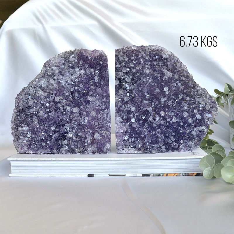 amethyst bookend pair crystal home decor