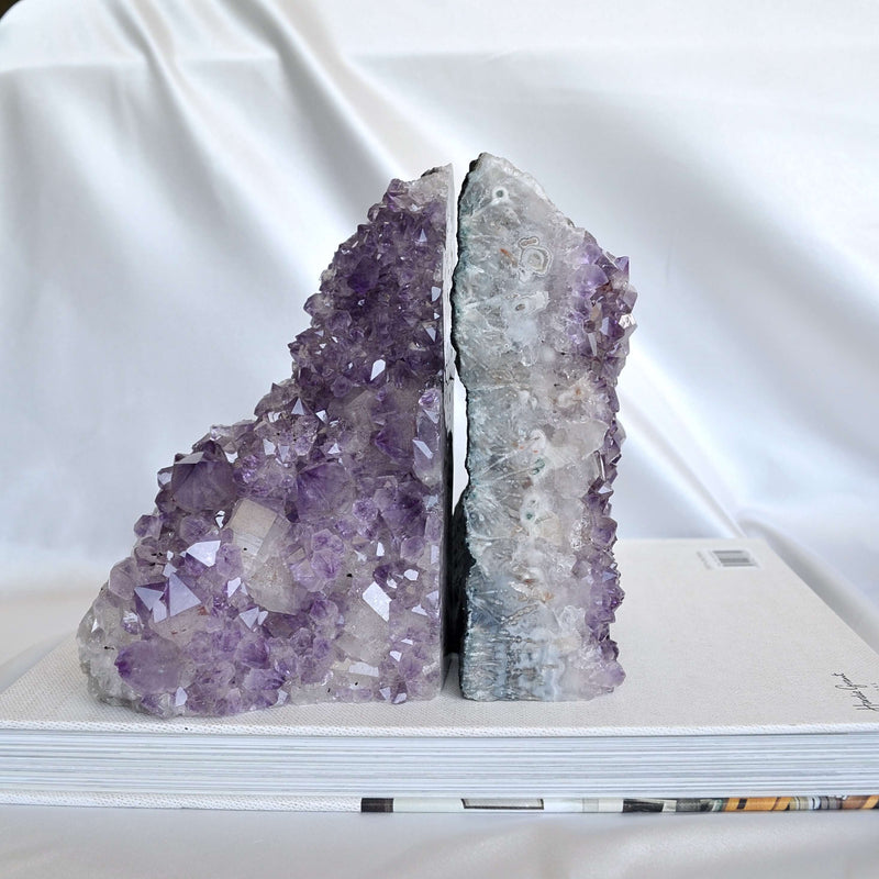 amethyst bookend pair crystal home decor