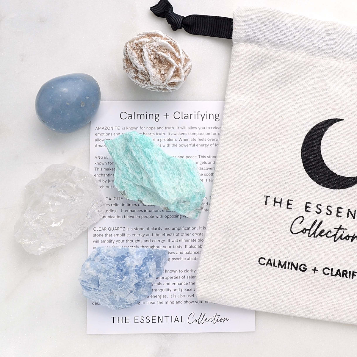 Calming + Clarifying | Raw + Tumbled Crystal Kit