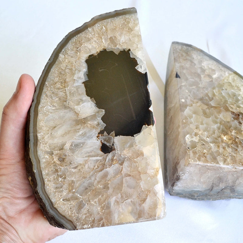 agate bookends crystal home decor