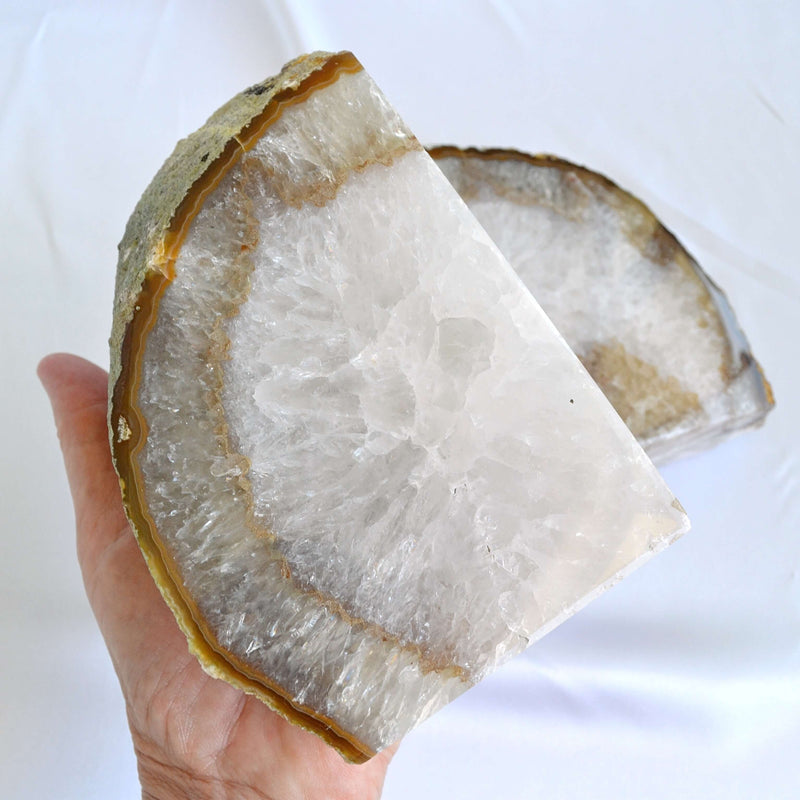 agate bookends crystal home decor