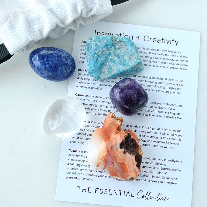 best crystals for creativity and inspiration, crystal healing kit, raw, tumbled crystals Australia