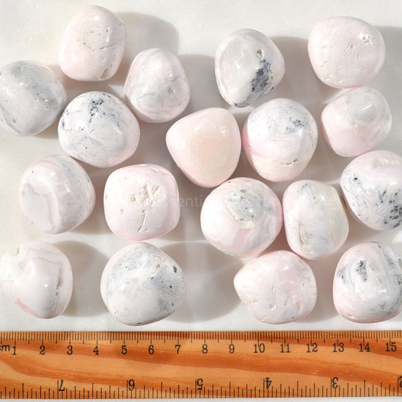 pink mangano calcite tumbled crystals