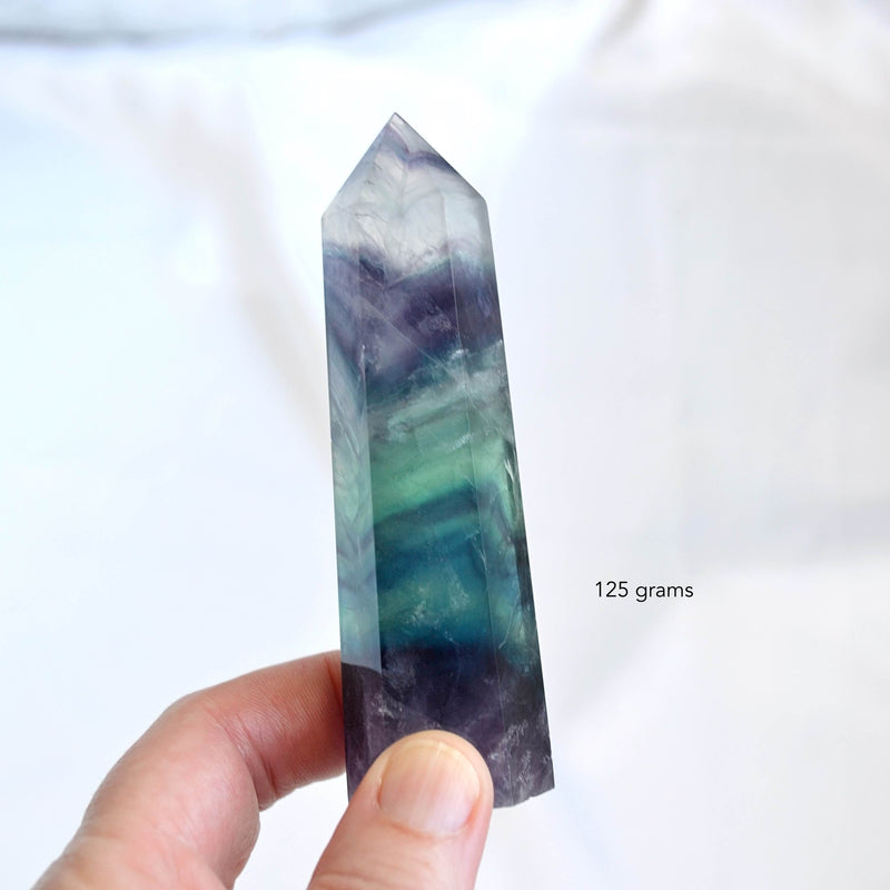 rainbow fluorite crystal tower 125 grams