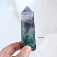 rainbow fluorite crystal tower 136 grams