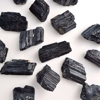 raw black tourmaline crystals