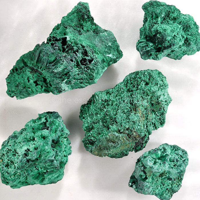 malachite raw chunks crystals