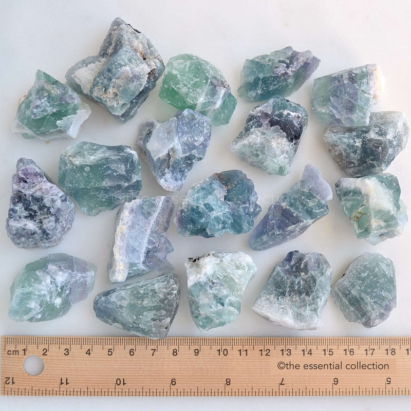 raw fluorite crystals