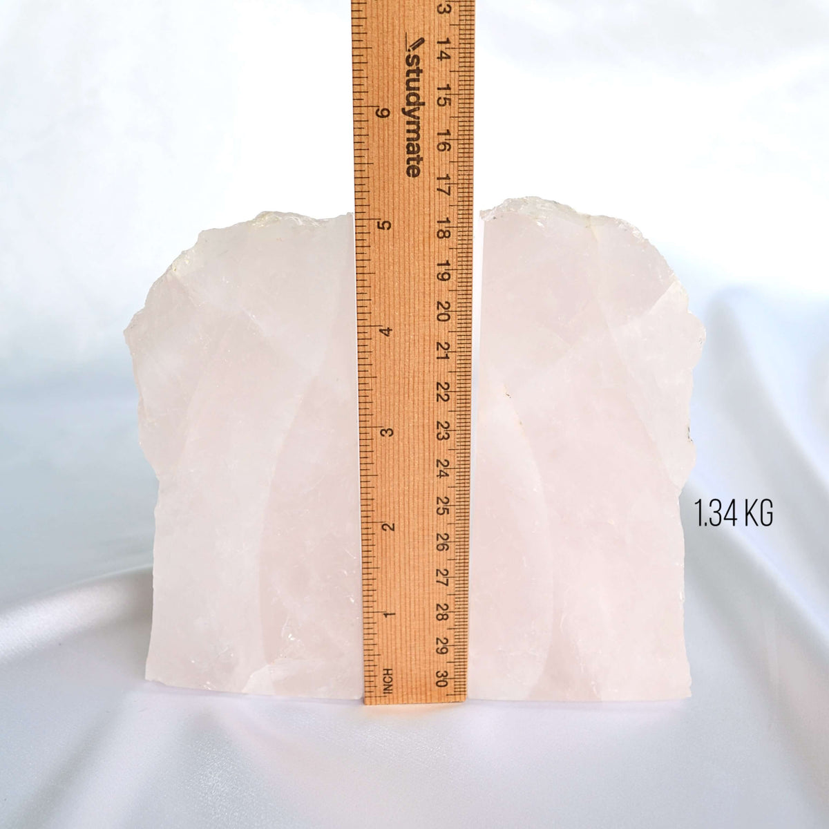 rose quartz crystal bookends