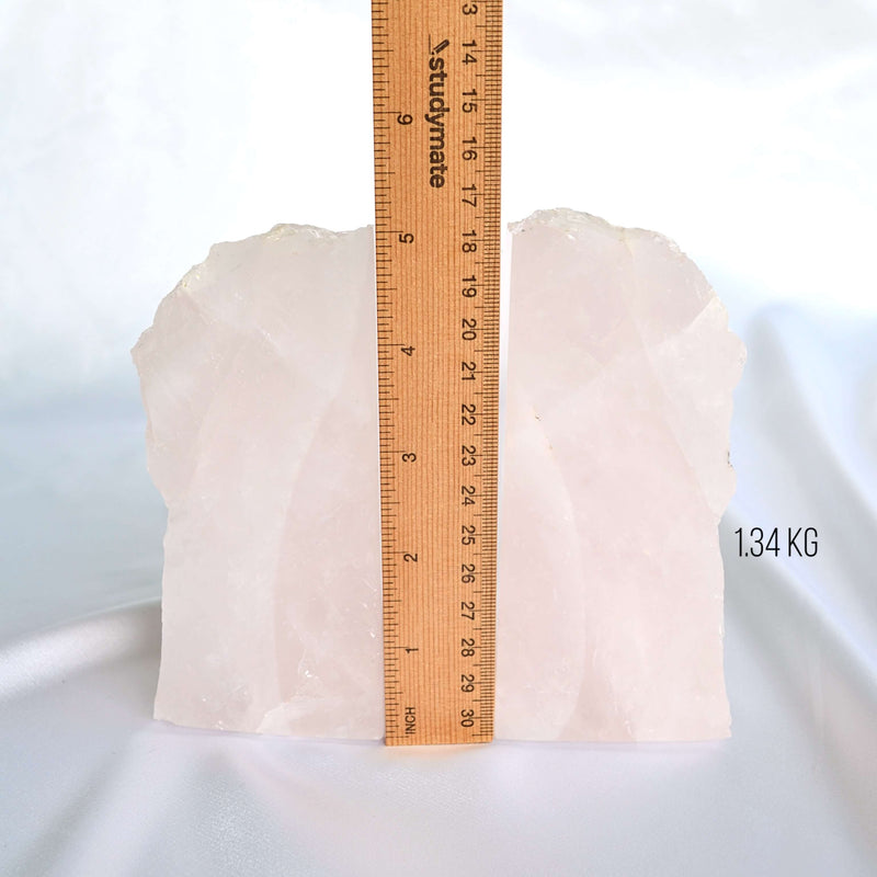 rose quartz crystal bookends