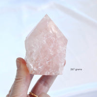 rose quartz semi polished crystal point