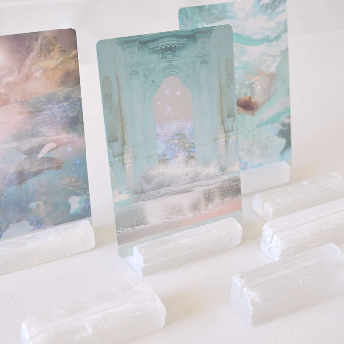 selenite crystal tarot card holder, name place card holder, wholesale available