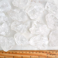 raw clear quartz crystals chunks
