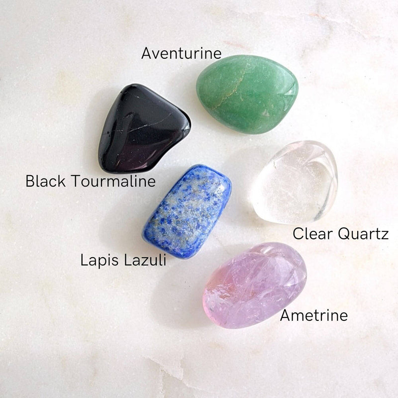 libra zodiac crystals aventurine lapis lazuli Ametrine clear quartz black tourmaline