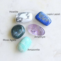best crystals for virgo howlite moss agate amazonite lapis lazuli amethyst