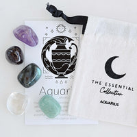 Aquarius zodiac healing crystal kit