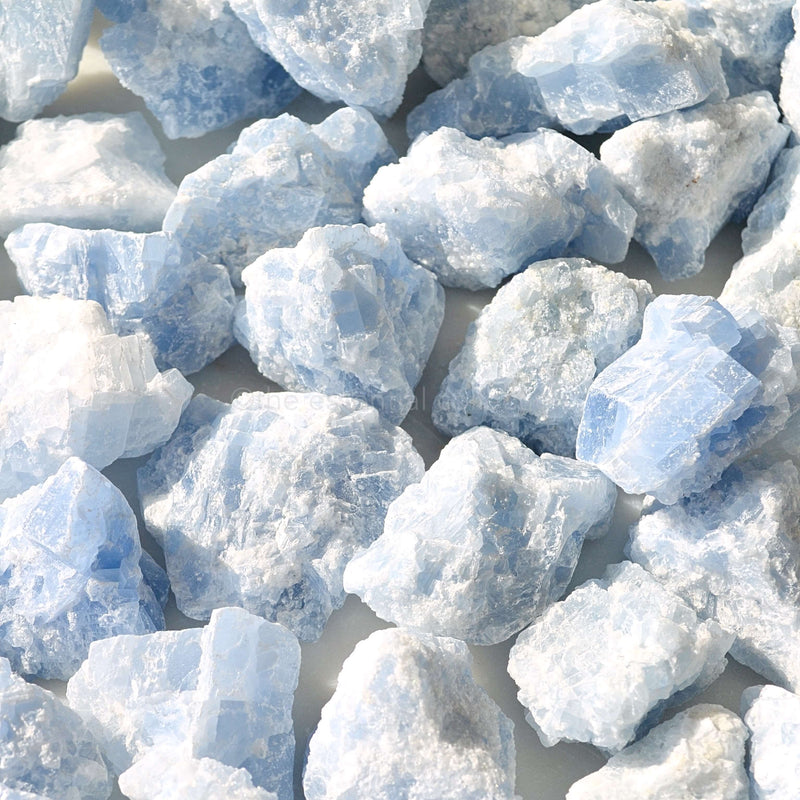 raw blue calcite in pile
