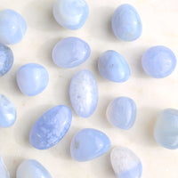 blue chalcedony tumbles tumbled crystals