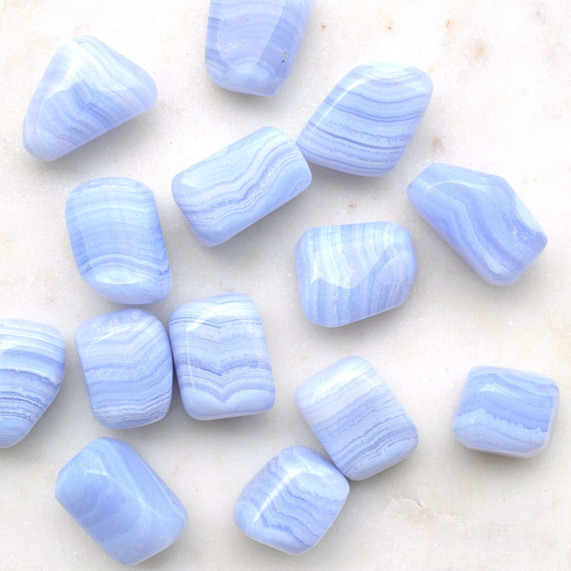 blue lace agate tumbles tumbled crystals