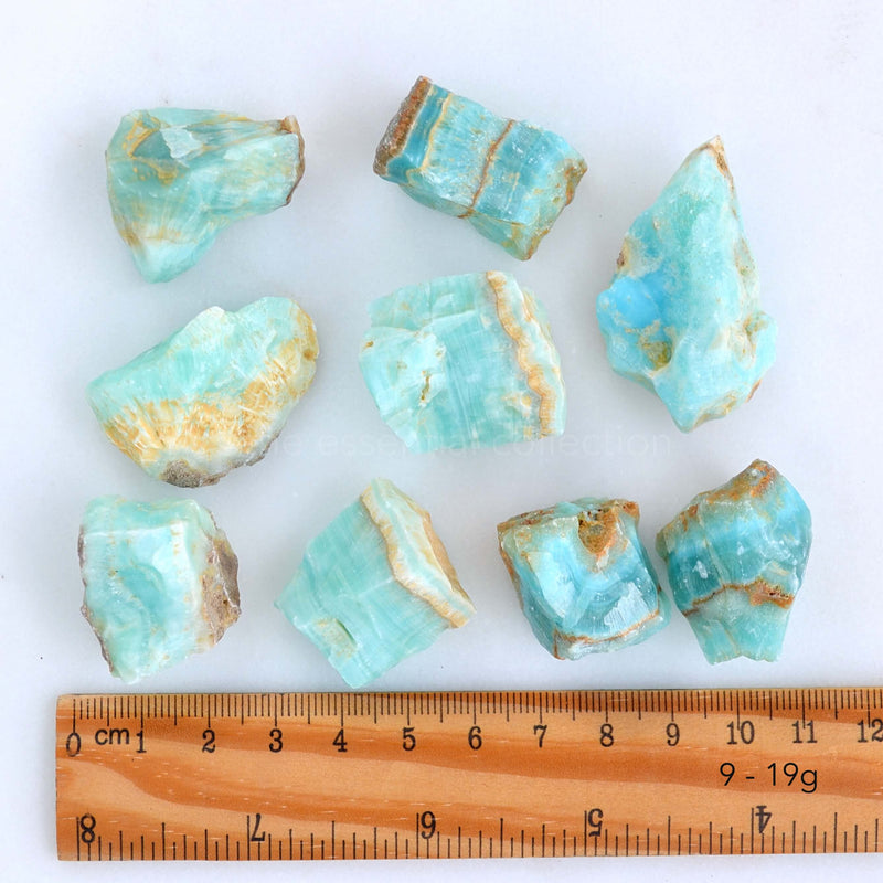 rough blue aragonite crystals