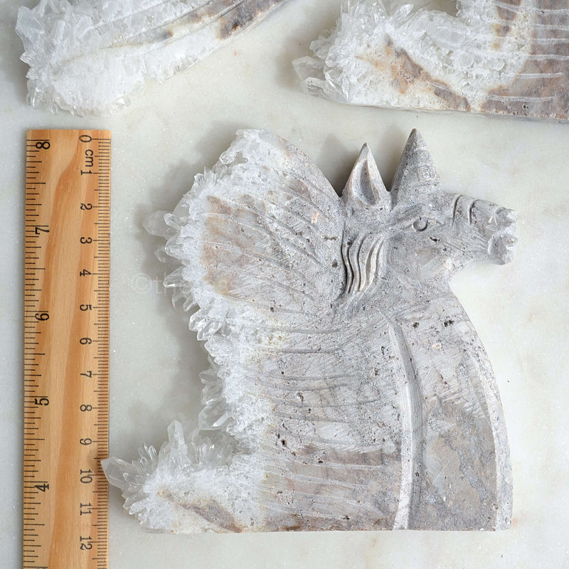 clear quartz crystal unicorn carvings